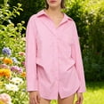thumbnail image 6 of Kaemgyyd Summer Blouses for Women Button down Long Sleeve Ruched Tops Collared Casual Travel Shirts Fall Fashion Outfits, 6 of 6