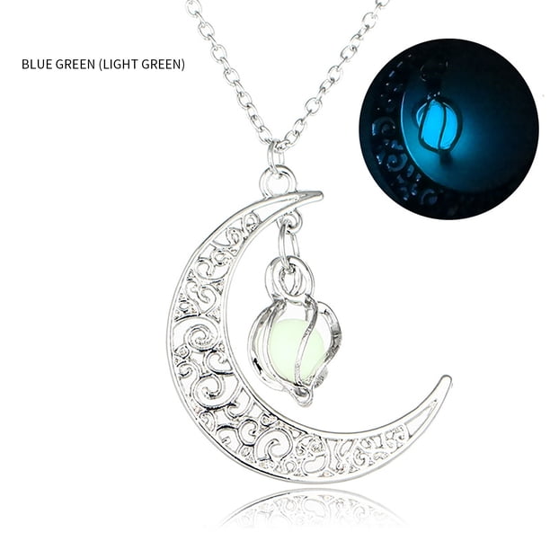Collar para mujer, Joyas para mujer, Joyas para mujer Colgante luminoso hueco Collar de cuentas luminosas de torbellino Colgante de collar