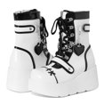 thumbnail image 5 of Fashion Casual Thick Heel Boots Belt Buckle Cute Round Head Solid Color Chunky Sole Trendy Fall Winter Footwear White,43, 5 of 5