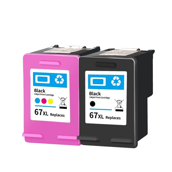 67XL Ink Cartridges Bundle Replacement Compatible for HP DeskJet 2742e 2752e 2755e 2855e 4155e 4255e Printer(Black & Tri-color)
