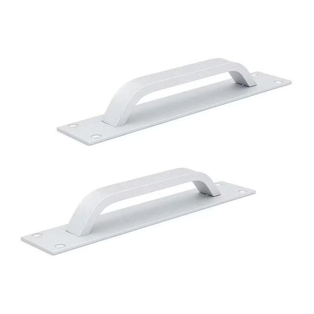 Juego de 2 manijas de puerta corrediza de aleación de aluminio, manijas de puerta resistentes al fuego, manijas de puerta de gabinete, empujar y tirar, 20 cm x 4 cm, color plateado, AAFGVC