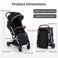 thumbnail image 3 of Poussette de Voyage INFANS, Poussette pour Bébé Légère et Compacte pour Avion avec Pliage à une Main, Inclinaison Multi-Positions, Auvent, Suspension à 4 Roues, Panier de Rangement, 3 of 9