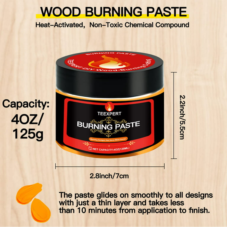 DGAGA 2PCSWood Burning Paste Wood Burning Gel for Heat Gun and Chalk Paste  Heat Activated Paste for Craft Chalk Paste for Wood Burning Etching Marker