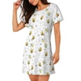 thumbnail image 2 of Naloa Bee Print Women Nightgowns,Womens Loungewear,Short Sleeve Sleepwear,Comfy Ladies Nightdress, 2 of 6