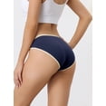 thumbnail image 2 of Unique Bargains Women's Cotton Underwear Low Waist Breathable Stretch Hipster Briefs XL Dark Blue, 2 of 6