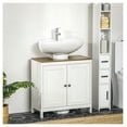 thumbnail image 2 of Bathroom Sink Cabinet, Freestanding Under Sink Organizer, Adjustable Shelf, Space Saving Vanity, Antique White, 2 of 9