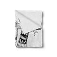 thumbnail image 2 of Sloth Soft Flannel Fleece Throw Blanket, Sloth with Ornamental Details Tropical Animal in Style, Cozy Plush for Indoor and Outdoor Use, 50" x 60", Black White, by Ambesonne, 2 of 6