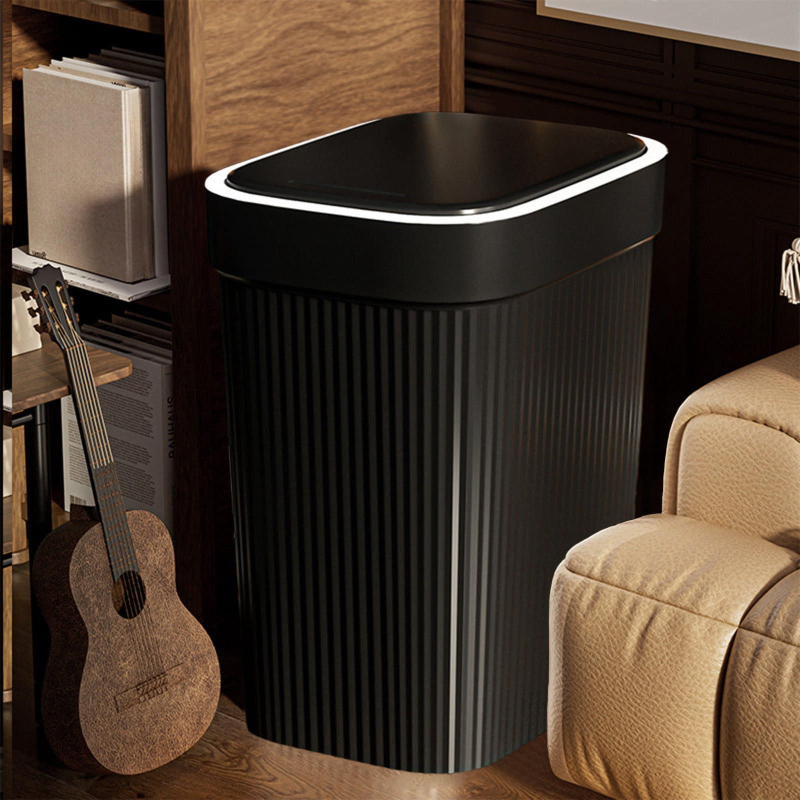 Touch Trash Can under $5! Cagogo Press Top Trash Can with Flip Lid, Kitchen Bathroom Garbage Bin, Space Saving Waste Basket, Touch Top Trash Can, Modern Household Waste Container