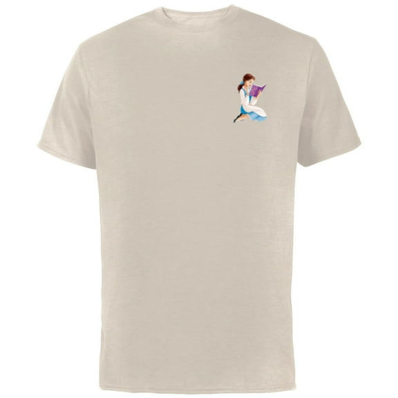 Disney Princess Belle Small Print - Short Sleeve Cotton T-Shirt for Adults - Customized-Natural