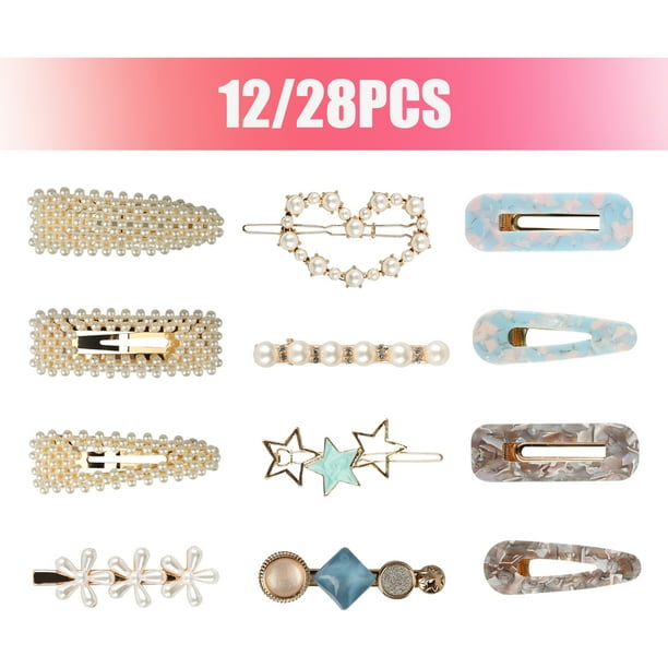 28/12pcs Pearl Hair Clips, Hair Clips for Women, Acrylic Resin Hair Clips, Handmade Hair Barrettes Alligator Bobby Pins, Fashion Geometric Hairpins Elegant Hair Accessories 28/12pcs Pearl Hair Clips, Hair Clips for Women, Acrylic Resin Hair Clips, Handmade Hair Barrettes Alligator Bobby Pins, Fashion Geometric Hairpins Elegant Hair Accessories
