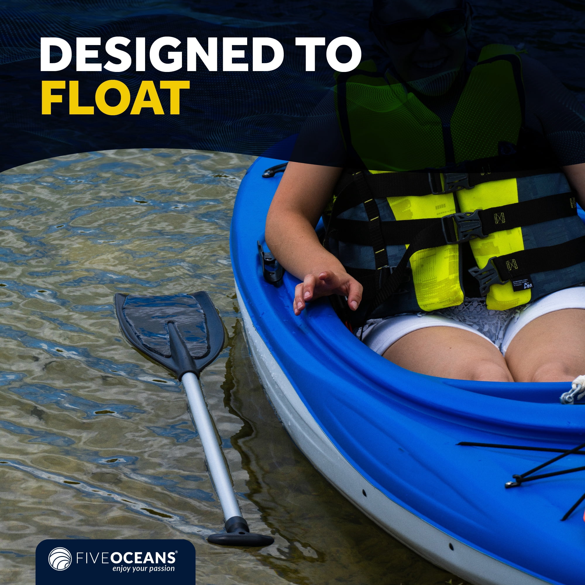 Five Oceans 4-Feet Canoe Paddle - Boat Paddle, T-Handle Oar Paddle for Canoe, Kayak and Small Boats - Corrosion-Resistant Floating Boat Paddles Marine-Grade Aluminum and Heavy-Duty Plastic - FO4722