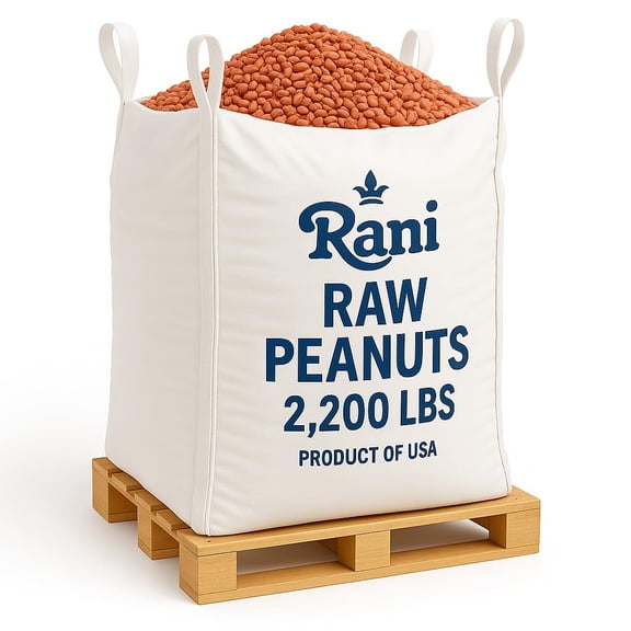 Rani Peanuts, Raw Whole With Skin (uncooked, unsalted) 2200lbs (35200oz) 998kg Super Sack ~ All Natural | Vegan | Gluten Friendly | Fresh Product of USA ~ Spanish Grade Groundnut/Red-skin