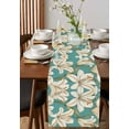 thumbnail image 2 of Floral Flower Burlap Cotton Table Runner 13x72 Inches Long, Garden Lily Leaf Plant Rustic Watercolor Farmhouse Table Runners, Outdoor Dining Tablecloths Decor for Baby Shower/Party/Wedding, 2 of 6