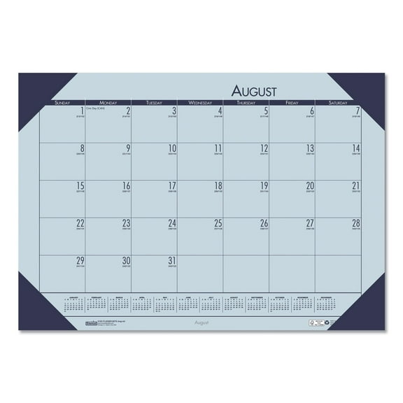 House of Doolittle 0125-73 18.5 x 13 12-Month (Aug 2024-July 2025) EcoTones Recycled Academic Desk Pad Calendar - Orchid Sheets/Cordovan Corners