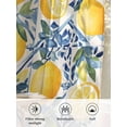 thumbnail image 6 of Sheer Curtains 45 Inch Length 2 Panels Set for Kitchen, Lemon Fruit Semi Sheer Curtains for Windows, Spring Plants Abstract Blue Leaves Voile Window Treatments Rod Pocket Curtain, 6 of 7