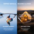 thumbnail image 4 of Gafas de lectura bifocales ZERPEET para hombre, parte superior transparente, bloqueo de luz azul, 4 of 7