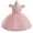 Pink, variant on Toddler Girls Flower Embroidered Tulle Dress Short Sleeve Formal Party Gown for Birthday Wedding