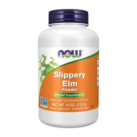 NOW Supplements, Slippery Elm Powder (Ulmus rubra), Non-GMO Project Verified, Herbal Supplement, 4-Ounce