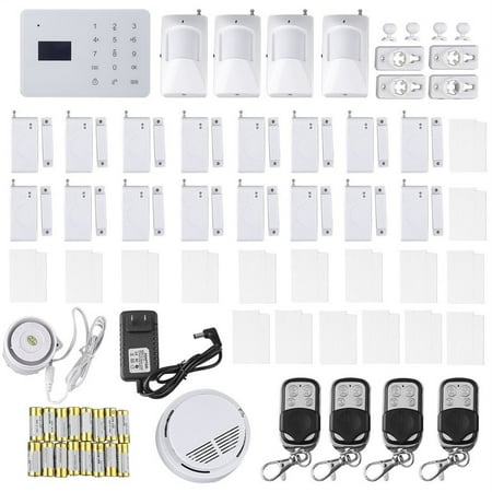 Keypad Entry Alarm - LCD Touch Keypad Home House Alarm System Security Burglar Wired GSM SMS Alarm