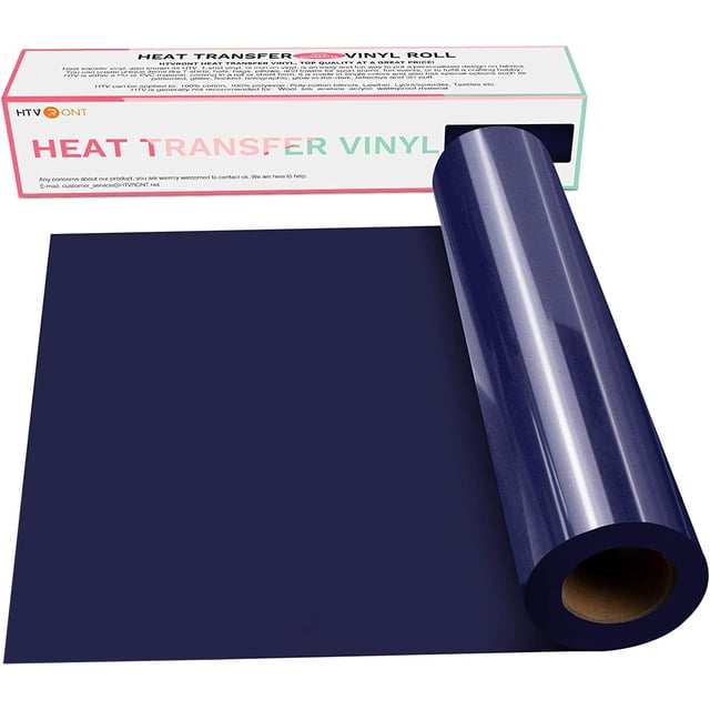 Rollos de vinilo HTV HTV de transferencia térmica HTVRONT, 12 x 15 pies, vinilo HTV azul oscuro para