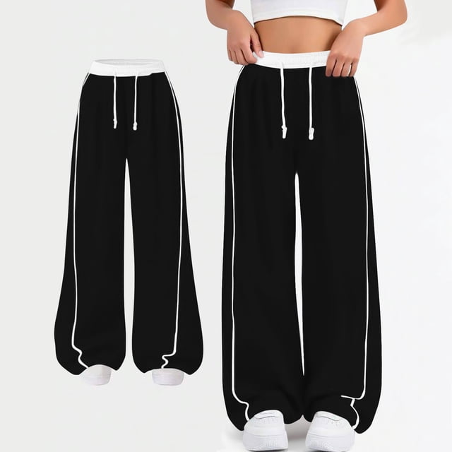 Pantalones largos para niños, de color liso, con cintura elástica y bolsillos laterales, ajustados, deportivos, largos, de poliéster.