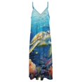 thumbnail image 4 of Nautical Green Sea Turtles Fine Art Sleeveless Dress Summer Dress Woman 2025, 4 of 7