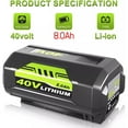 thumbnail image 2 of For Ryobi 36V（40Vmax) Battery 8000mAh Li-ion OP4040 OP4026 OP4030 OP4050 OP4060A OP4040A1 RBL4020, 2 of 6