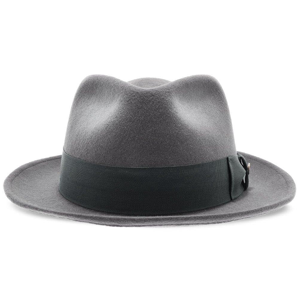 Walrus Hats Compass Grey  Diamond Crown Fedora – 100% Australian Wool Felt Hat with Grosgrain Band & Walrus Logo Pin – Stylish Unisex Fedora