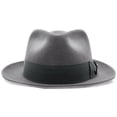 thumbnail image 4 of Walrus Hats Compass Grey  Diamond Crown Fedora – 100% Australian Wool Felt Hat with Grosgrain Band & Walrus Logo Pin – Stylish Unisex Fedora, 4 of 9