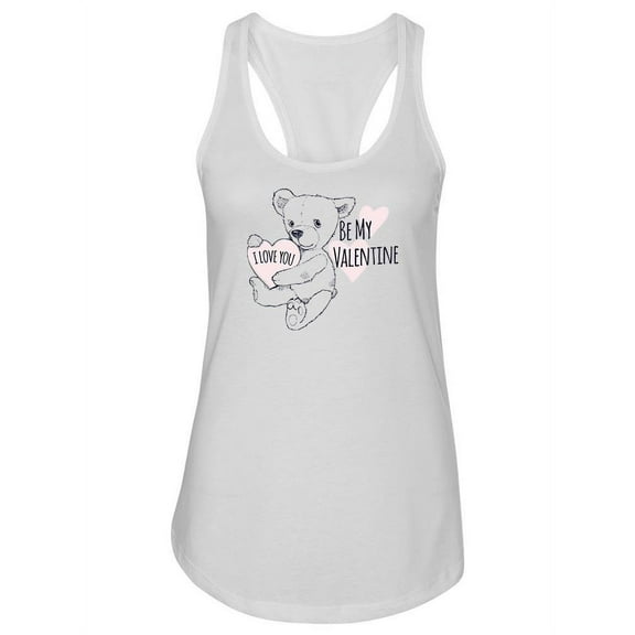 Be My Valentine Bear Tank Women -Image by Shutterstock, Female x-Small