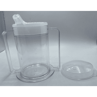 Providence Spillproof Compact 8 oz Adult Sippy Cup w/ 2 Handles Clear, Red, and Yellow / Set