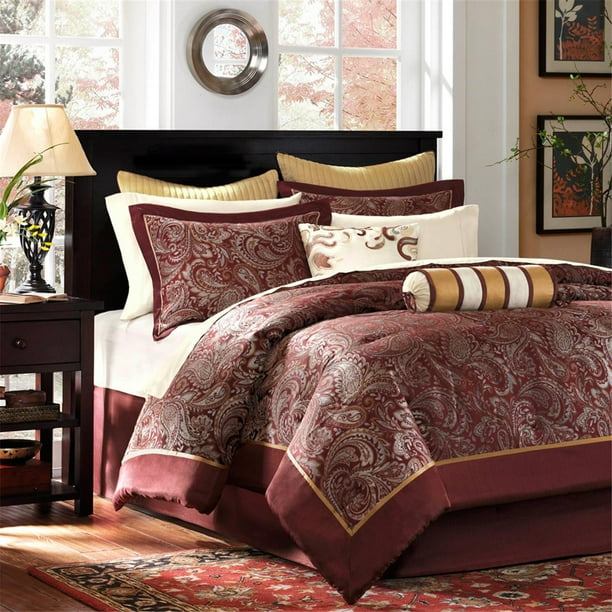 Home Essence Whitman Woven Jacquard 12Piece Comforter Set, Poly Filled