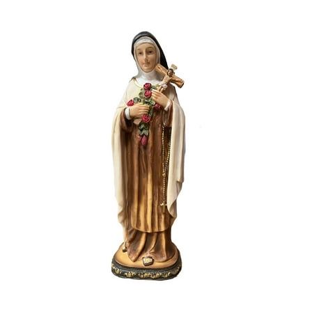 Saint Therese of Jesus Resin Statue – 12-Inch Catholic Figurine | Santa Teresa de Jesus Religious Statue | Hand-Painted Holy Saint Theresa Home Décor Gift
