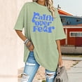 thumbnail image 5 of Ankishi Womens Christian Tshirts Faith Over Fear Crewneck Casual Short Sleeve Cotton Graphic Tees Basic Top Daily Wear, 5 of 7