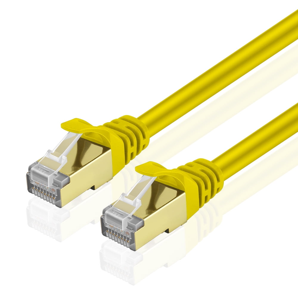 Green - Professional Gold Plated Snagless RJ45 Connector Computer Networking LAN Wire Cord Plug Premium Shielded Twisted Pair TNP Cat6 Ethernet Patch Cable 25 Feet 