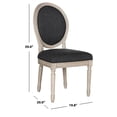 thumbnail image 5 of SAFAVIEH Holloway 19''H French Brasserie Linen Oval Side Chair Charcoal / Grey, 5 of 8