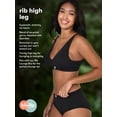 thumbnail image 6 of Kindly Yours Women’s So Comfy Rib High Leg Brief, 2-Pack, Sizes XS-XXXL, 6 of 8