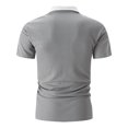 thumbnail image 6 of Yaoyar Mens Short Sleeves Zipper Shirts Casual Loose Tshirts Stand Collar V Neck Tops Polo Plain Cotton Tees with Pocket, 6 of 6