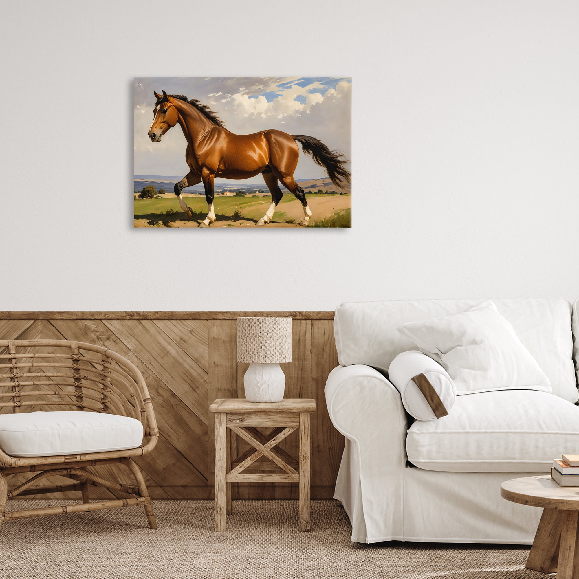 Stupell Industries Trotting Horse in Field Canvas Wall Art, design by Creative Studio