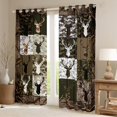 thumbnail image 2 of Homewish Jungle Wildlife Deer Blackout Curtains Set of 2 (52x84 Each) for Female Men Women,Vintage Retro Aesthetic Window Curtains,Abstract Camouflage Camo Curtains and Drapes, 2 of 6