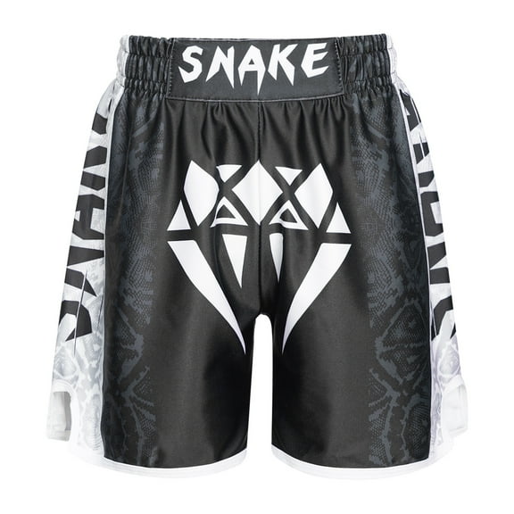 Yanarno Kids Muay Thai Boxing Shorts Boys MMA Martial Arts Bottoms Cage Fighting Wrestling Trunks Type A XXL/130