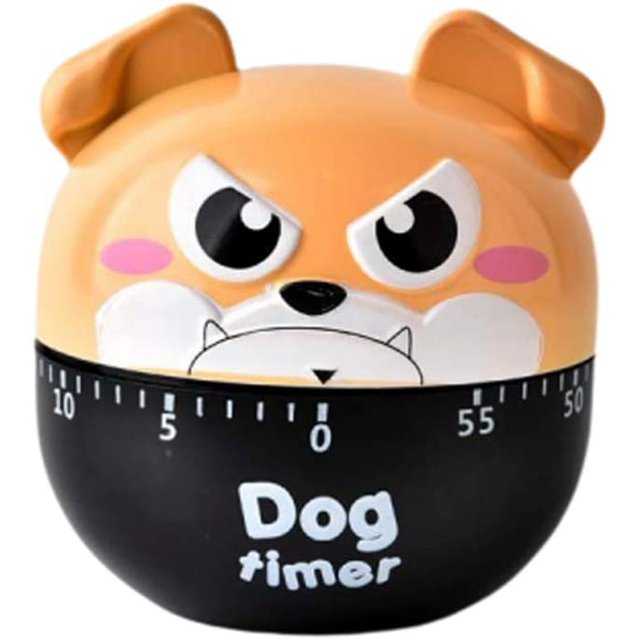 Temporizador mecánico de cocina con temporizador para perro y gato, plástico, caqui, 7*6,5 cm kaili Sencillez