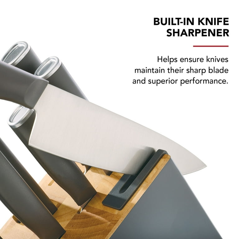 KitchenAid Classic 12-Piece Japanese Steel Knife Block Set with