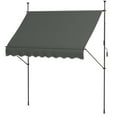 thumbnail image 2 of 8' x 4' Manual Retractable Awning, Non-Screw Patio Awning, UV Resistant for Window or Door, Dark Gray, 2 of 6