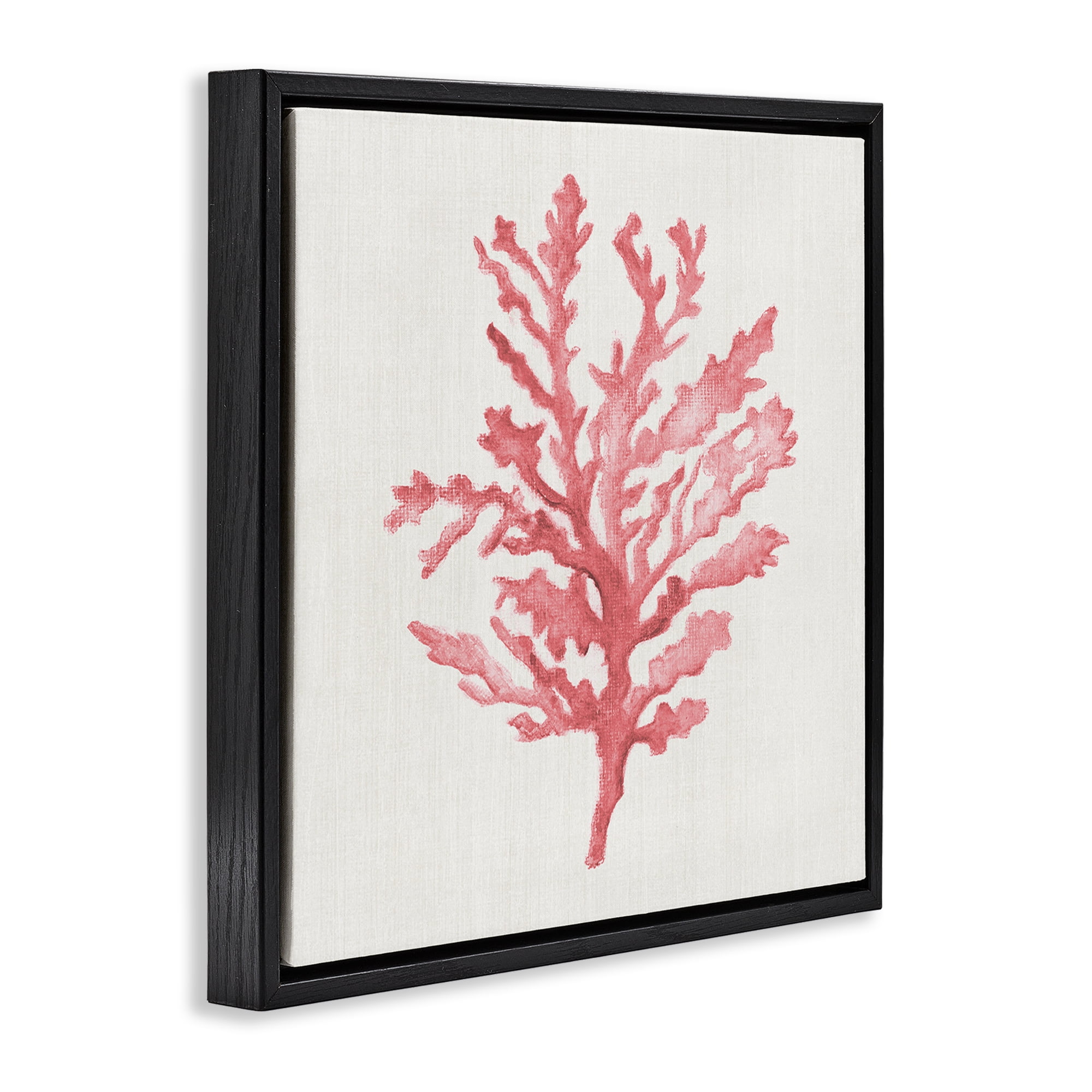 Stupell Industries Rosy Pink Coral Branch Black Framed Floater Canvas Wall Art, design by Janet Tava