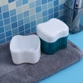 Everpert Denture Box Bathroom Travel Denture Cup False Tooth Cleaning