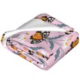 thumbnail image 2 of Bixox Fleece Blanket Pink Butterfly Daisy Pattern Super Soft Double-Sided Microfiber Flannel Blanket for Sofa, Bed, Couch,Suitable for All Seasons - 80"x60", 2 of 5