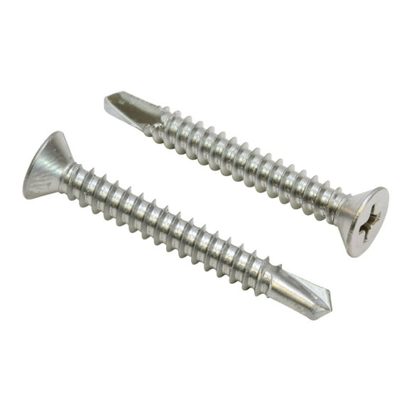 Bolt Dropper #10 X 1-1/2'' Stainless Flat Head Phillips Self Drilling Screw, (25 pc), 18-8 (304) Stainless Steel Screw by Bolt Dropper