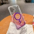 thumbnail image 3 of Magnetic Gradient Translucent Case for iPhone 16 Plus, [Compatible with Magsafe] Slim Shockproof TPU Edge Fashion Protective Phone Cover, for Women and Girls, Gradient Purple, 3 of 10