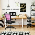 thumbnail image 3 of BestOffice Office Chair Ergonomic Cheap Mesh Rolling Swivel Modern Adjustable Stool Back Support for Women&men, Pink, 3 of 7